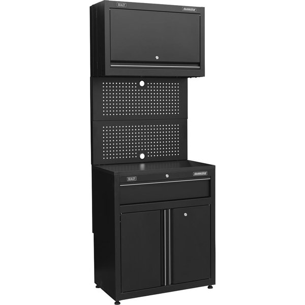Sealey Superline Pro MSS Cabinet Pegboard Workstation Black