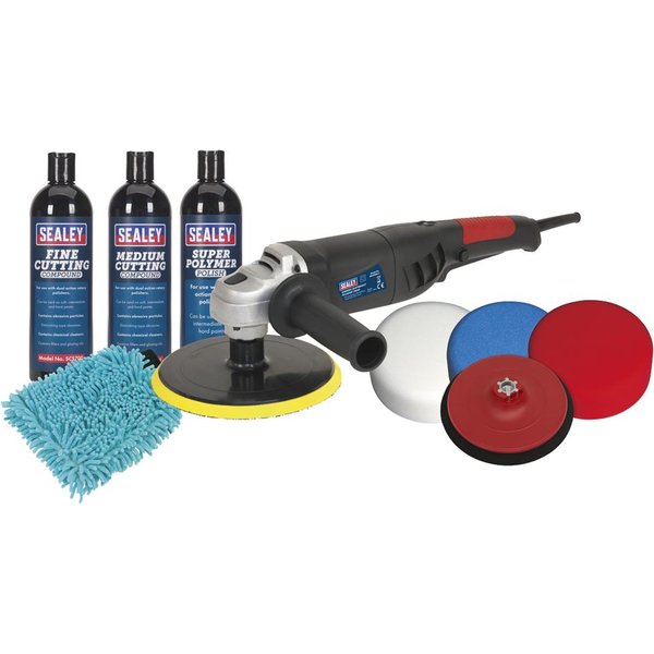 Sealey ER1700P Polisher 180mm and Pro Polishing Accessory Kit