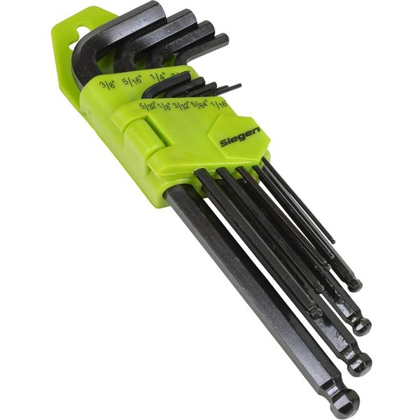 Siegen 9 Piece Long Imperial Ball End Hex Key Set