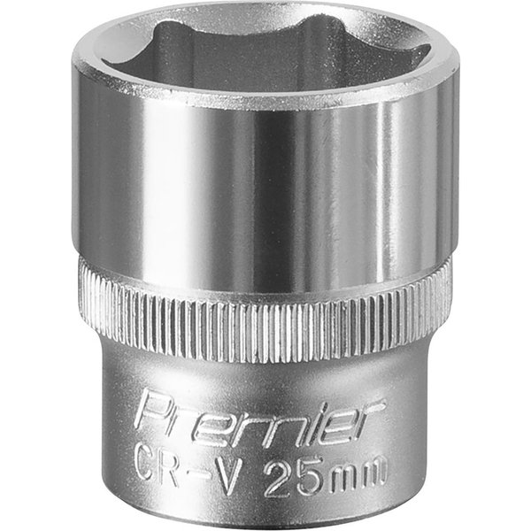 Sealey 1/2" Drive Hexagon WallDrive Socket Metric 1/2" 25mm