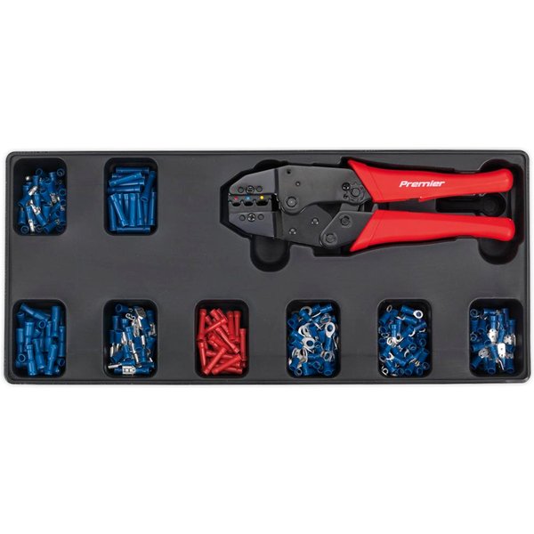 Sealey Ratchet Crimper and Insulated Terminal Assortment in Module Tray