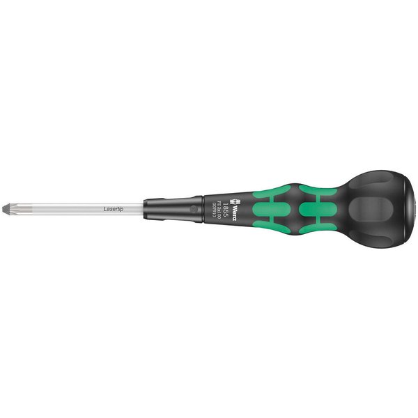Wera 1855 Kraftform Ball Grip Pozi Screwdriver PZ2 100mm