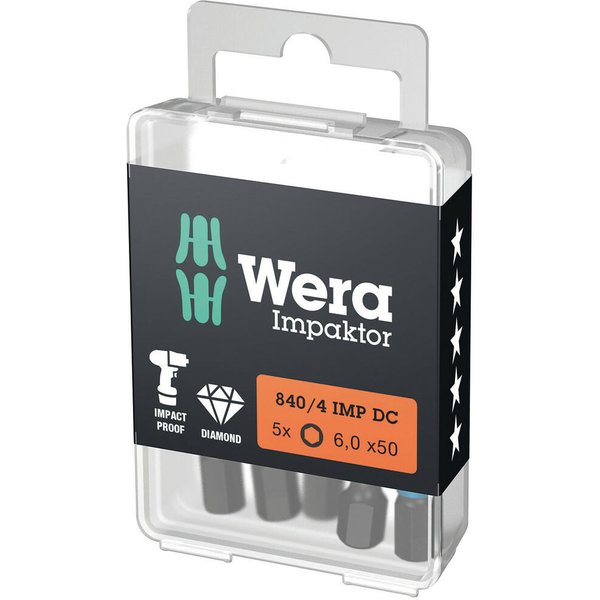Wera 840/1 Impaktor Hexagon Screwdriver Bits
