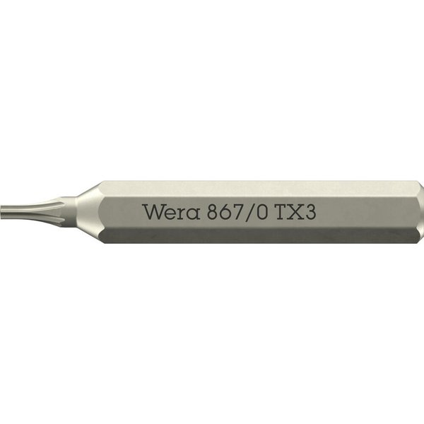 Wera 867/0 4mm Hex Drive Micro Torx Screwdriver Bits T3 30mm Pack of 1