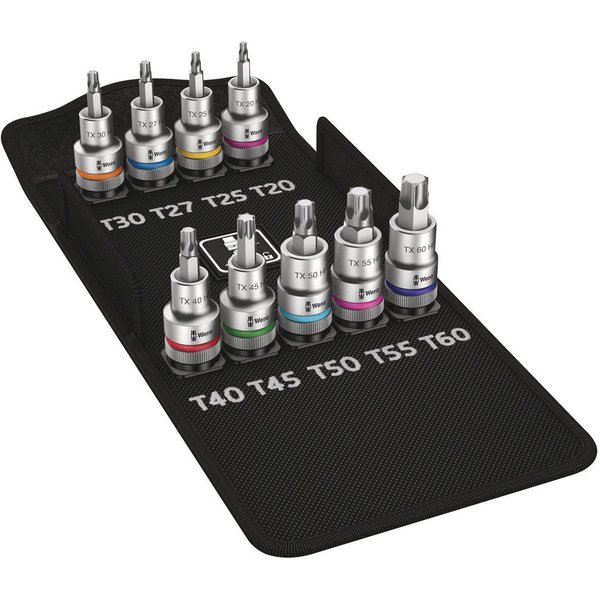 Wera 8767C HF Zyklop 9 Piece 1/2" Drive Torx Bit Socket Set