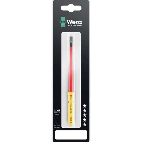 Wera Kraftform Kompakt 60 iS VDE Extra Slim Slotted Screwdriver Blade 4mm 154mm