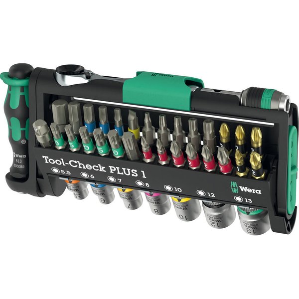 Wera Tool Check Plus 1 39 Piece Screwdriver and 1/4" Drive Hexagon Socket Set