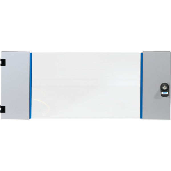 Fronttür für Wandverteiler 4HE, Glas, RAL7035