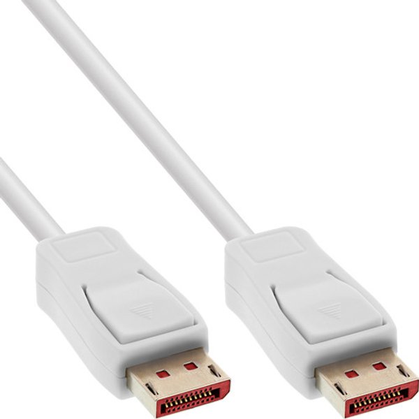 InLine® DisplayPort 1.4 Kabel, 8K, weiß, vergoldete Kontakte, 3m