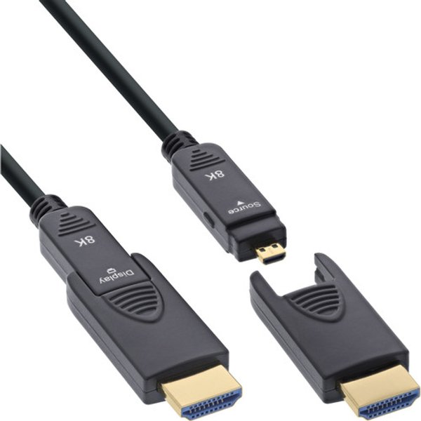 InLine® HDMI AOC Kabel, Ultra High Speed 2.1, abnehmbar, 8K, 20m