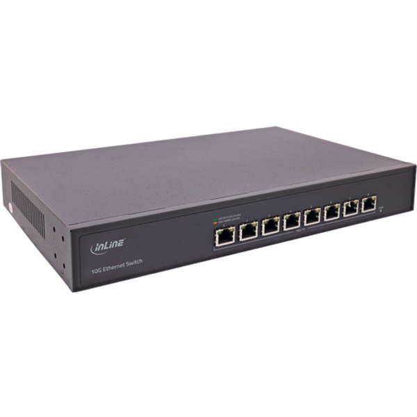 InLine® Netzwerk Switch 8-Port, 10Gigabit Ethernet, 19, Metall, Lüfter