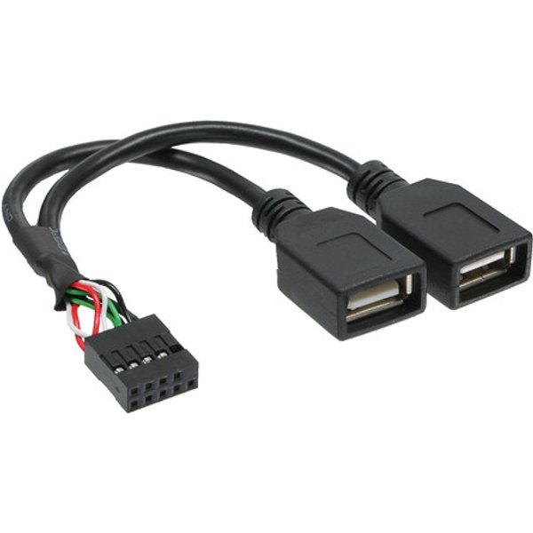 InLine® USB 2.0 Adapterkabel, intern, 2x USB A Buchse, 0,2 m