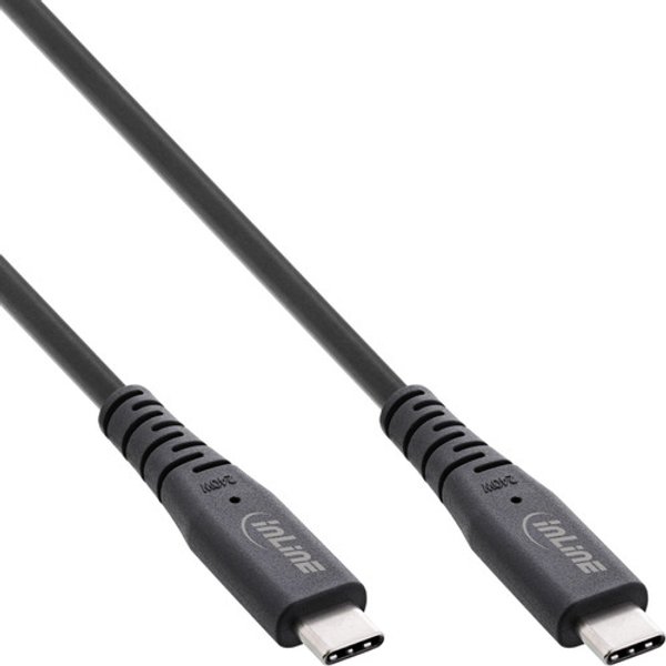 InLine® USB4 Kabel, USB-C ST/ST, PD 240 W, 8K60Hz, TPE, Schwarz, 0,50 m