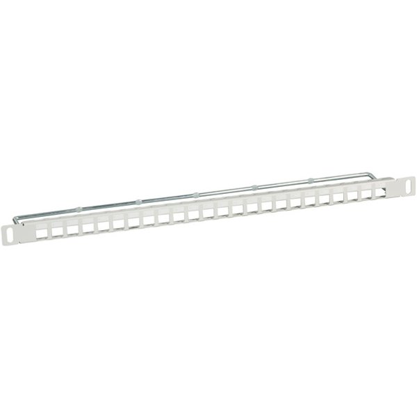 Verteilerfeld 19" 0,5HE 24-Port, Metall, grau RAL7035