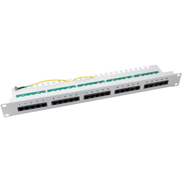 Telekom + LSA Systeme Patch Panel 25 x RJ45 8/4 1HE ISDN, RAL7035, Cat. 3 - 1 VPE = 10 St�ck