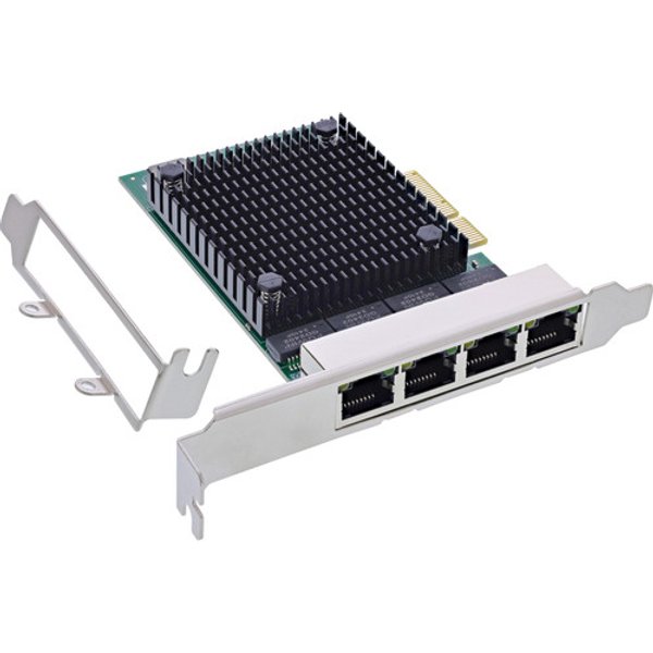 InLine® Quad Netzwerkkarte, PCIe x4, 4-Port RJ45 2,5Gb/s, inkl. low profile