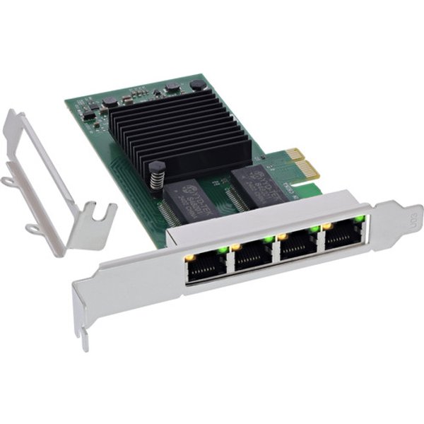 InLine® Quad Gigabit Netzwerkkarte, 4x RJ45 1 Gb/s, PCIe x1