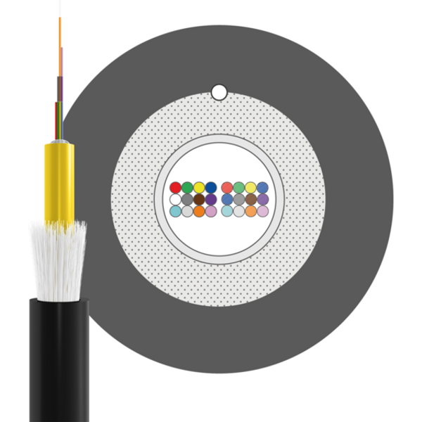INFRALAN® U-DQ(ZN)BH OM4 24G (1x24), Eca 3000N LSZH schwarz, 7,5mm