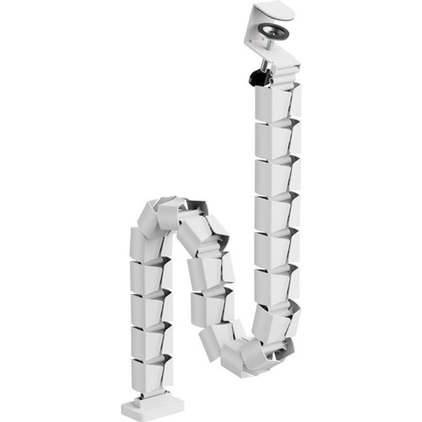 InLine® Kabelkanal flexibel, höhenverstellbare Tische mit Tischklemme, weiß