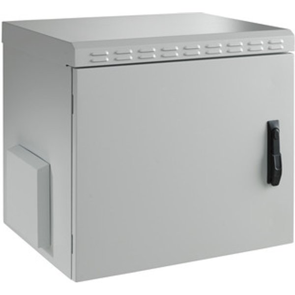 19" Wandgehäuse IP55, 9HE, Stahltür, Tiefe 450 mm, RAL7035