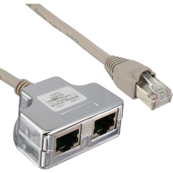 InLine® Cat.5e T-Adapter (Port-Doppler), RJ45 Stecker an 2x RJ45 Buchse 0,15m