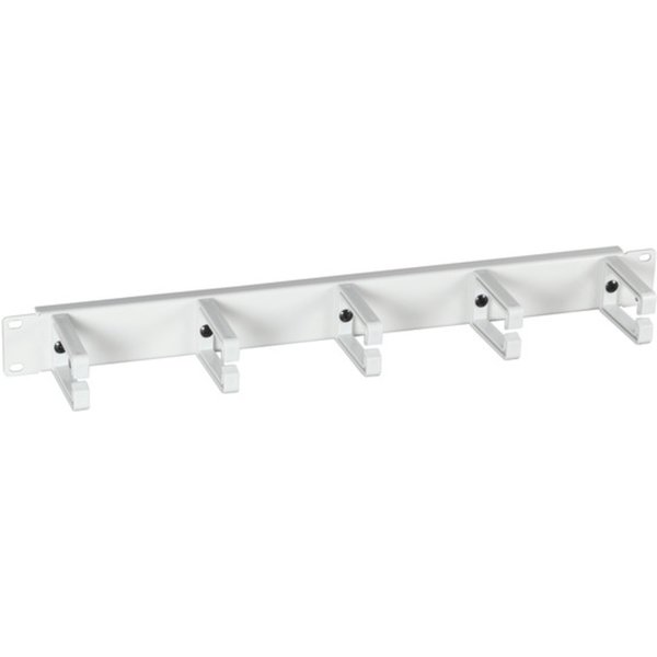 Kabelmanagement 19" 1HE Kabelführungspanel, 5 Bügel, Stahlblech/Kunststoff RAL9005 - 1 VPE = 25 St�ck