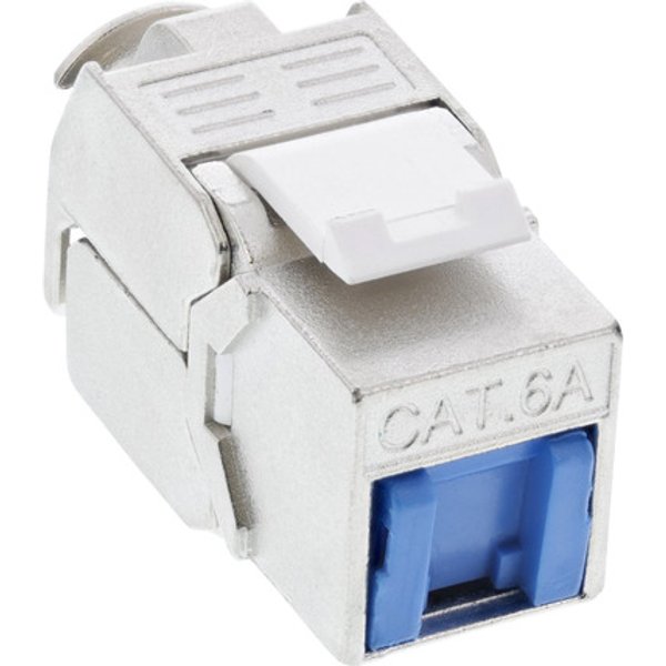InLine® Keystone RJ45 Buchse, SNAP-In, Cat.6a, mit Staubschutz blau