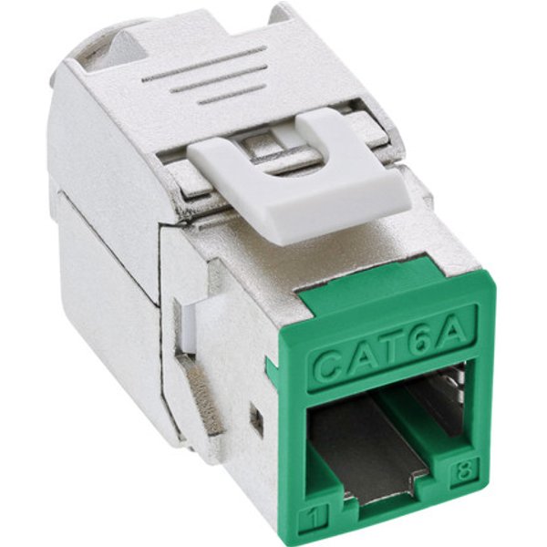 InLine® Keystone RJ45 Buchse, geschirmt, Cat.6A, grün 8er Pack