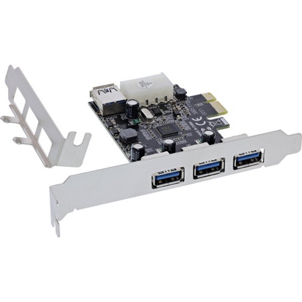 InLine® PCIe Karte, 3x+1x USB 3.2 Gen.1, Molex kompatibler 4pol Stromanschluss
