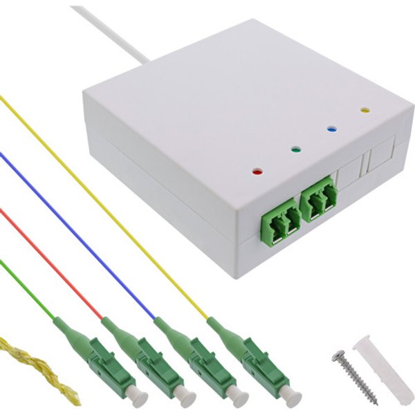 InLine® FTTH Verlängerungsbox vorkonfektioniert 4x LC/APC 9/125µm 15m