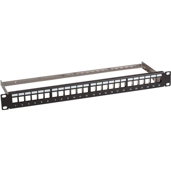 Verteilerfeld 19" 1HE 24-Port metall grau, mit 24x Keystone slimline CAT6a