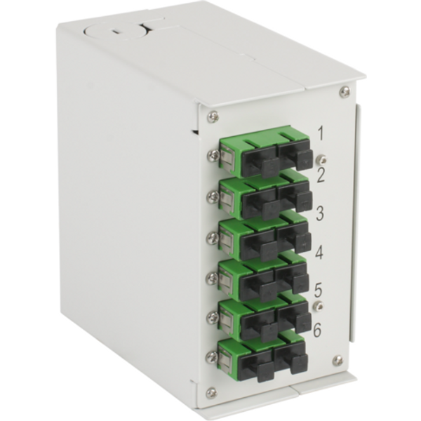 Hutschienenbox OS2 6xSC/APC-Duplex Kupplung, ohne Pigtails