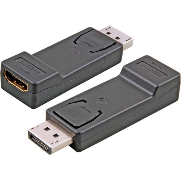 Displayport DisplayPort Adapter, DisplayPort auf, HDMI A, St.-Bu., schwarz - 1 VPE = 120 St�ck