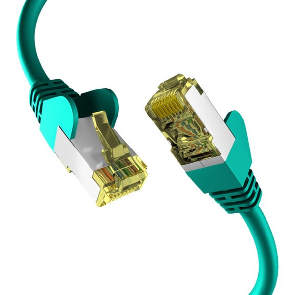 Patchkabel CAT6a GRÜN 1m Patchkabel S/FTP PIMF, RJ45 Netzwerkkabel Ethernetkabel LAN DSL - 1 VPE = 10 St�ck