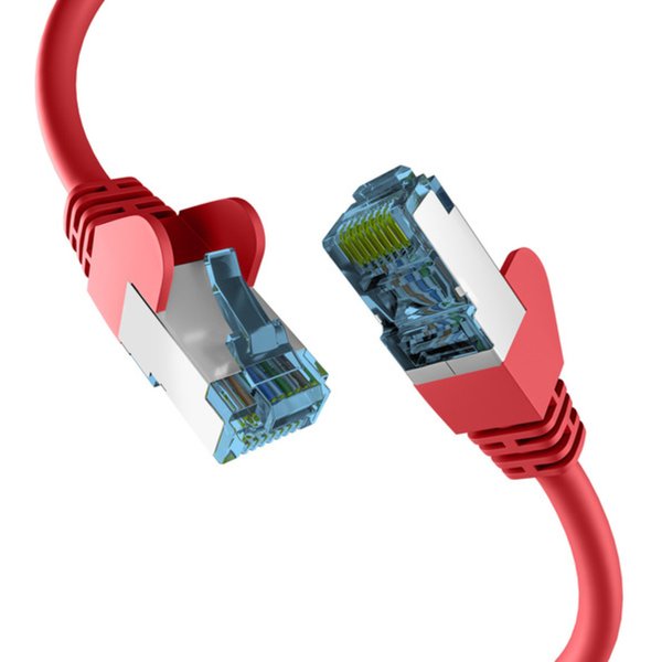 Patchkabel RJ45 PATCHKABEL mit CAT7 ROHKABEL ROT 20m, S/FTP PIMF Netzwerkkabel LAN DSL - 1 VPE = 5 St�ck