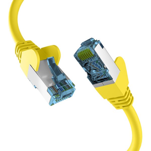 Patchkabel RJ45 PATCHKABEL mit CAT7 ROHKABEL GELB 2m, S/FTP PIMF Netzwerkkabel LAN DSL - 1 VPE = 10 St�ck