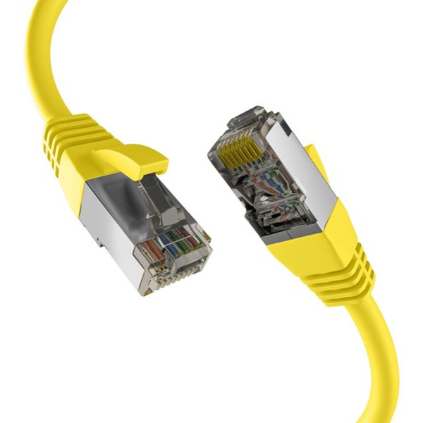 Patchkabel CAT8.1 GELB 1,5m RJ45 PATCHKABEL S/FTP PIMF, LSZH 2000MHZ 40GB NETZWERKKABEL - 1 VPE = 10 St�ck