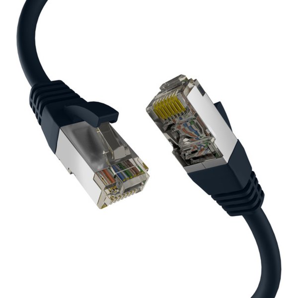 Patchkabel CAT8.1 SCHWARZ 2m RJ45 PATCHKABEL S/FTP PIMF, LSZH 2000MHZ 40GB NETZWERKKABEL - 1 VPE = 10 St�ck