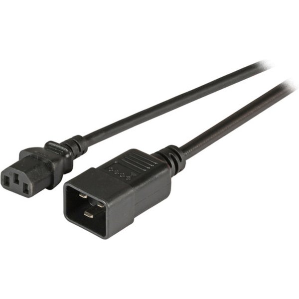 Stromkabel Kaltgeräteverlängerung C20 180° - C13, 180°, schwarz, 3,0 m, 3 x 1.00 mm² - 1 VPE = 10 St�ck