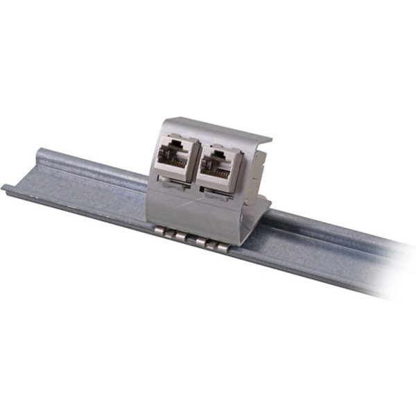 Keystone + Adapter Keystone Modulhalter für Hutschiene, Edelstahl, für 2x Keystone - 1 VPE = 10 St�ck