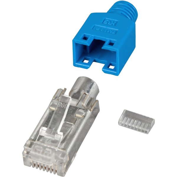 RJ45-Hirose Stecker STP, TM11 blau, 100, Stück, 3 Elemente, Cat. 5e