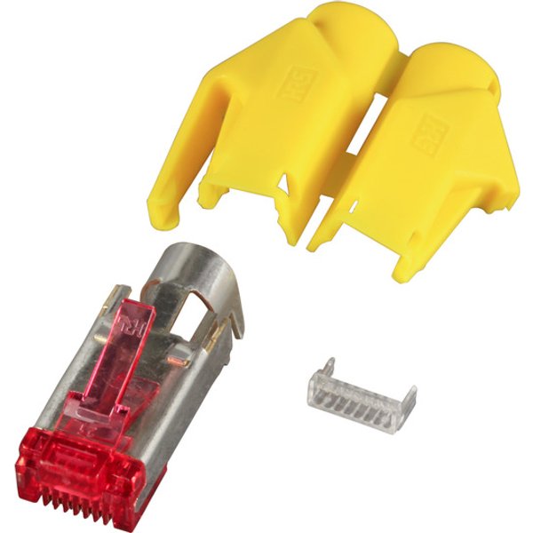 RJ45-Hirose Stecker STP, TM21 gelb, 100, Stück, 3 Elemente, Cat.6