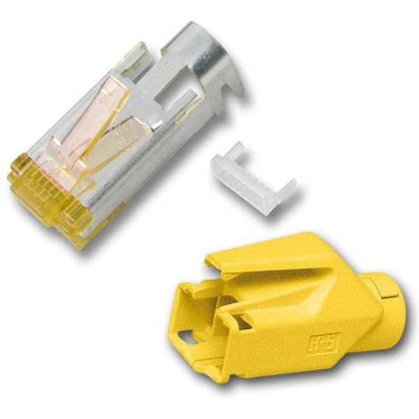 RJ45-Hirose Stecker STP, TM31 gelb, 100, Stück, 3 Elemente, Cat.6A