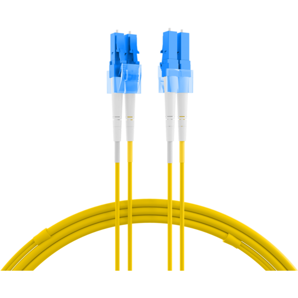 INFRALAN® Duplex Patchkabel Flat-Twin LC-LC OS2, 2m LSZH 3x5mm gelb G652D