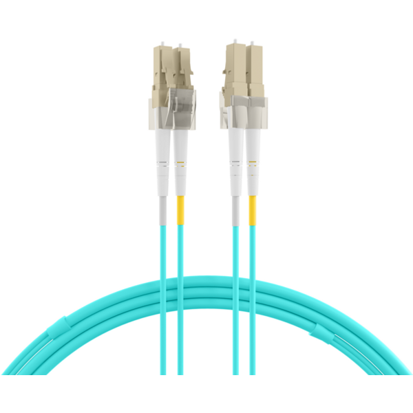 INFRALAN® Duplex Patchkabel Flat-Twin LC-LC OM3, 3m LSZH 3x5mm aqua
