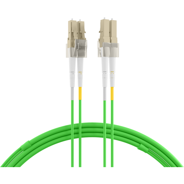 INFRALAN® Duplex Patchkabel LC-LC OM5, 0,5m LSZH 2mm limettengrün