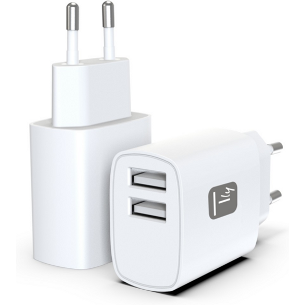 Ladegerät 2x USB-A 12W weiß