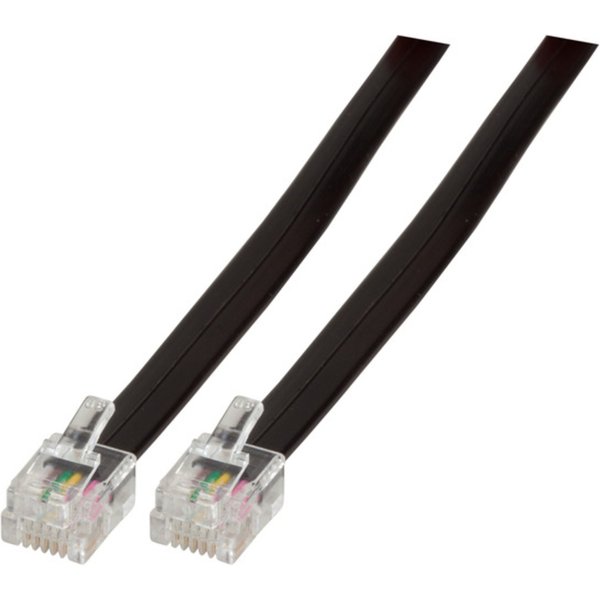 Telekom + LSA Systeme Modularkabel schwarz, 2 x RJ12 (6/6), Stecker, 1:1, 6,0 m - 1 VPE = 10 St�ck