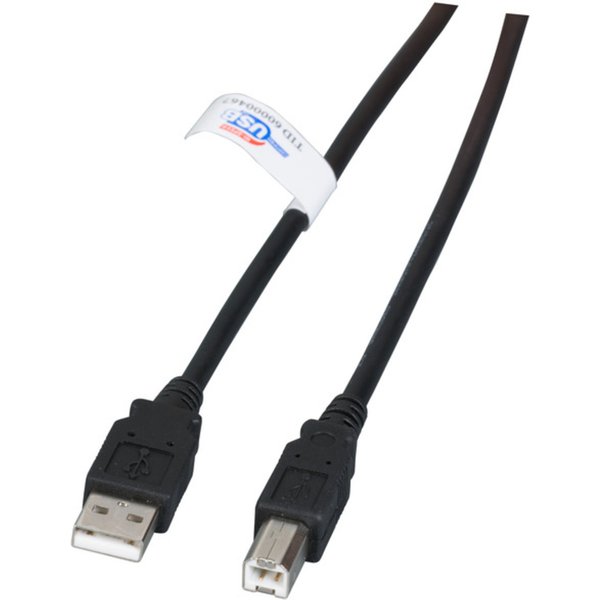 USB USB2.0 Anschlusskabel A-B, St.-St., 1,8m, schwarz, LSZH - 1 VPE = 10 St�ck