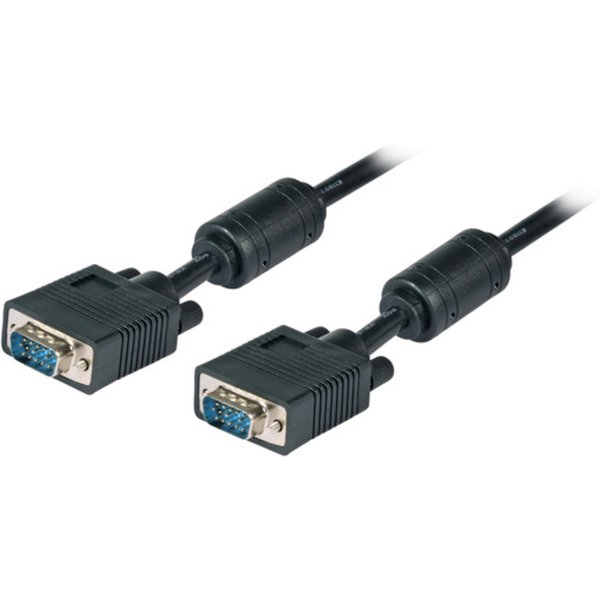 VGA / DVI SVGA/HDTV Anschlusskabel, 2x HD-DSub 15, St.-St., 5,0m, schwarz - 1 VPE = 40 St�ck